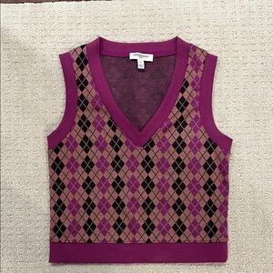 Sweater Vest - Argyle Purple/Black